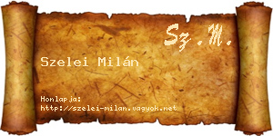 Szelei Milán névjegykártya