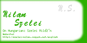 milan szelei business card